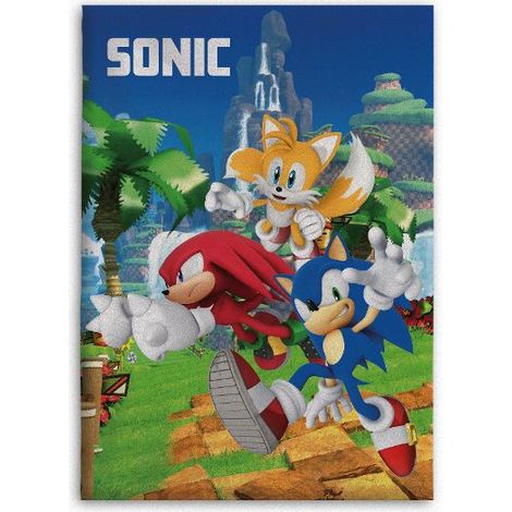 Manta infantil de forro polar de SONIC el ERIZO, 100 x 140 cm. (1/2)