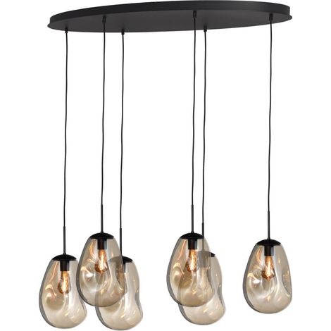 Lampe suspendue Lava Oval 6x verre doré Ø 22,5cm - 2764-05-130-50-60260 (1/3)