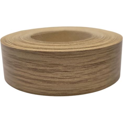 1x Bande de Chant Thermocollant 21mm x 5m Epaisseur 0,50mm Mélaminé Facile à Appliquer Bricolage Étagère Meuble Panneau Bois Durable, Chêne Wotan (1/3)