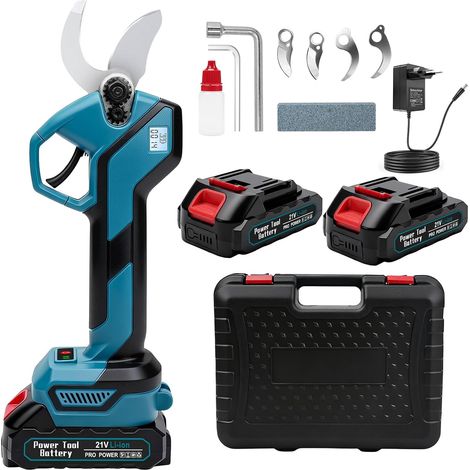 Sécateur Électrique sans Fil 30mm, Secateur Electrique avec 2 Batterie 1500mAh, Moteur Sans Balais, Écran LED, Diamètre de Coupe max. 30 mm pour les branches et rameaux frais (1/5)