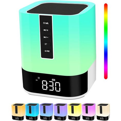 Bluetooth-Lautsprecher mit Nachtlicht, Kinderwecker, berührungsempfindliche Nachttischlampe, Nachtlicht mit weißem Rauschen, Geschenkidee für Teenager, Mädchen, Jungen, Kinder, Frauen, Geburtstage (1/5)