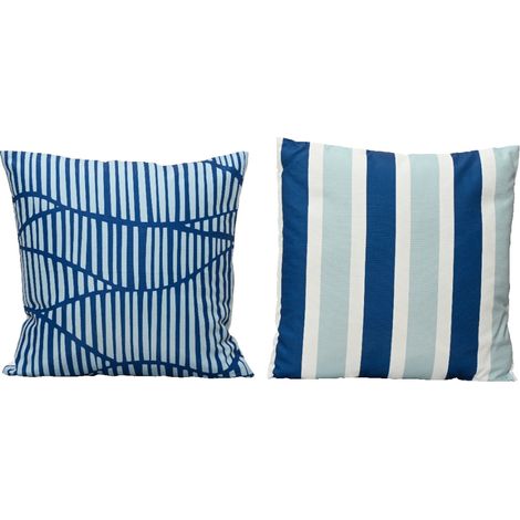 CUSINO STRIPE 45X45CM BIANCO / BLU PER ESTERNO.