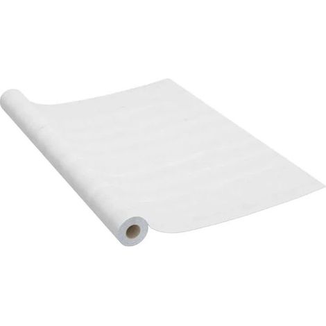 Film Adhésif Meubles - PVC Blanc Grain Bois - 500 x 90 cm - Pour Portes Murs Et Surfaces Lisses - 1 Pièce (1/5)
