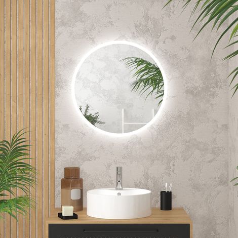 Miroir Salle de Bains Rond avec eclairage LED - Diamètre 60cm (1/4)
