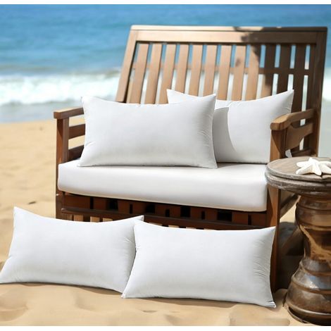 Coussin Exterieur Impermeable-Rembourrage Coussin 30x50 CM Lot de 4 pour L'extérieur, Coussin de Garnissage Exterieur Impermeable, Blanc Coussin Exterieur 30x50 (1/5)