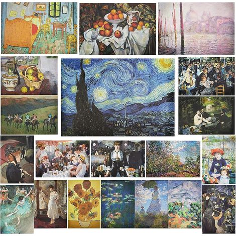 Poster Artistici Quadri Impressionisti Set da 20 Pezzi 33x48,3 cm (1/5)