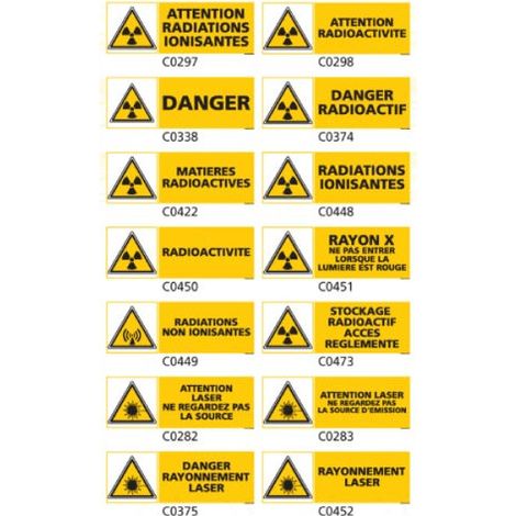 Panneau Signalisation produits dangereux risque ionisant - C0283 - 210 x 75 mm