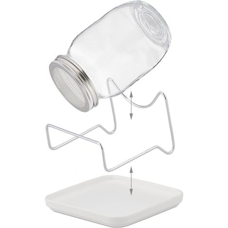 Bocal de germination design moderne cuisine 17,5 x 15 x 18 cm avec support incliné en verre transparent (1/5)
