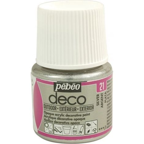 Peinture acrylique d'extérieur multi-surfaces - Argent - 45 ml