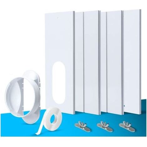 Kit piastra finestra condizionatore d'aria mobile 4PCS – PVC, leggero e resistente – Lunghezza regolabile 45-160cm – Coibentazioni efficace per finestre scorrevoli (1/5)