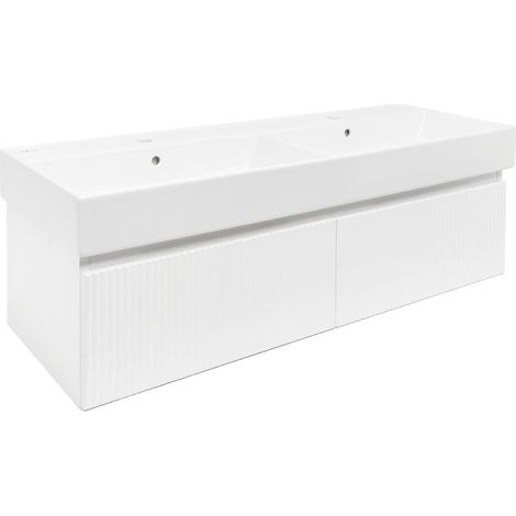 Swiss Aqua Technologies Meuble de salle de bain avec lavabo SAT Evolution 118x30x44,8 cm blanc mat (SATEVO120WMU2)