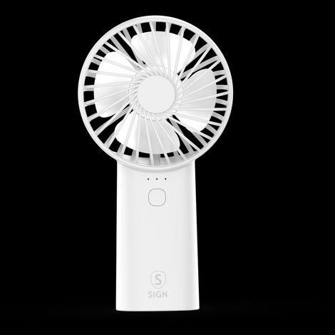 Ventilateur de poche portable SiGN Mini USB avec lampe - Blanc-AquaForge