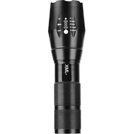Lampe torche LED étanche. ultra-lumineuse. à faisceau zoomable et sans piles.
