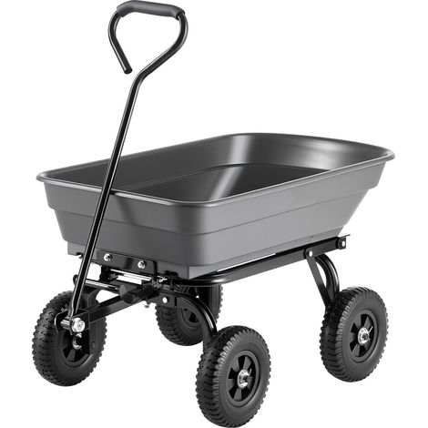 Chariot de Jardin Basculant, 272 kg, Benne Poly avec Mécanisme de Basculement à 90°, Roues Pivotantes à 180°, Roulements Rotatifs Flexibles à 270°, pour Plantes, Terre, Récoltes (1/5)