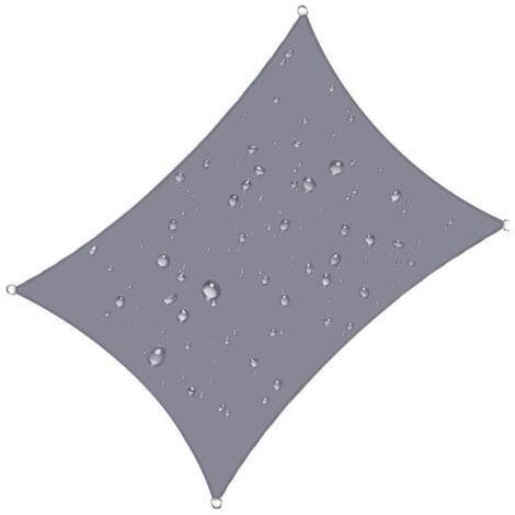 Voile d\\'ombrage rectangulaire 4x5 m Impermable Anti 93% UV rsistant l\\'eau Protection Contre Le Vent Polyester avec Protection UV pour Jardin terrasse Camping Gris