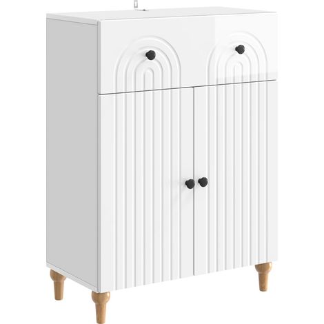 Credenza Bianco Lucido 66 x 34,5 x 90 cm Legno ingegnerizzato vidaXL