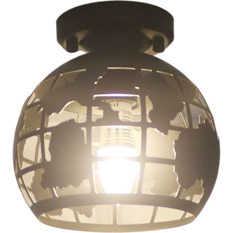 Plafonnier - Plafonnier noir à globe polygonal - sans ampoule (1/5)