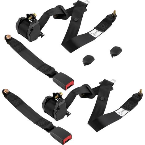 Lot de 2 ceintures de sécurité rétractables 3 points – Installation facile – Matériau ABS – Longueur max 3000 mm – Résistance à la traction 14700 N (1/10)