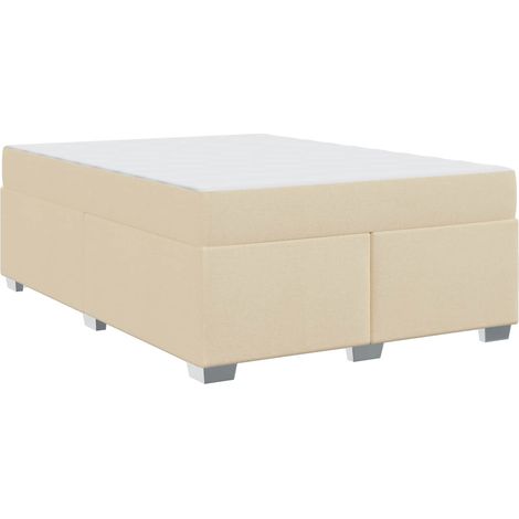 Maison Exclusive - Struttura del letto con materasso Crema 160 x 200 cm Tessuto (1/5)