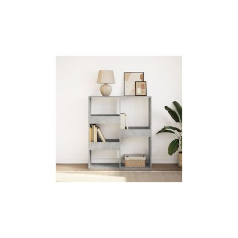 Bibliothèque-Séparateur de pièce gris béton 100x33x115 (1/5)