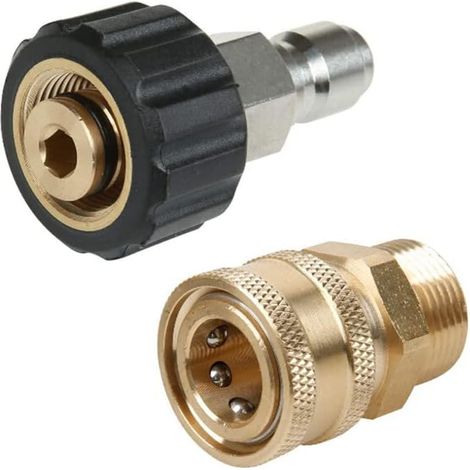 Adaptateur de nettoyeur haute pression à connexion rapide M22 filetage 3/8" (1/5)