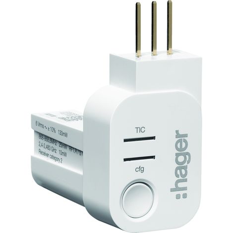 Émetteur récepteur RF Télé-Information Client (TIC) – Transmission sécurisée des informations compteur Linky – Accessoire domotique HAGER