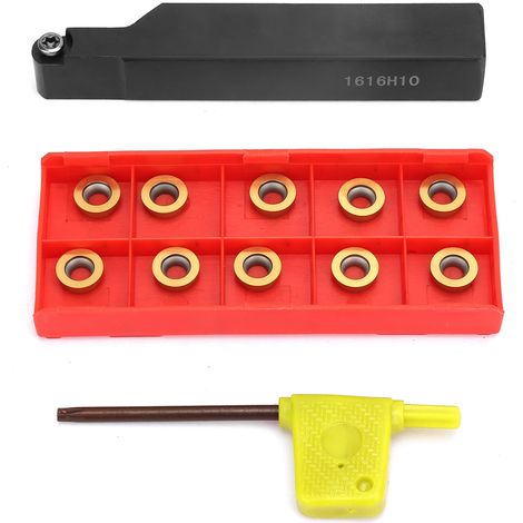 SRAPR1616H10 Outil de Tour CNC Outils de Tour à Rayon en Carbure Porte-outils de Tour RPMT10T3MO Inserts Lames Inserts de Tournage avec Clé Outil de Coupe CNC (1/5)