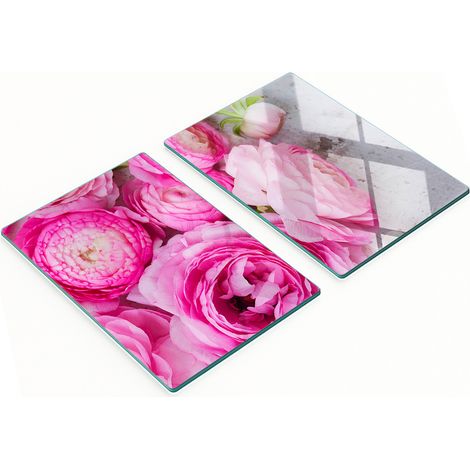 Planches décoratives multifonctionnelles de cuisine en bois dur, motif roses sauvages, 2 x 40 x 52 cm (1/5)