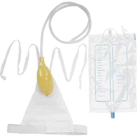 Urinoir homme dispositif miction entonnoir poche urine 1000ml pour patient alité senior (1/5)