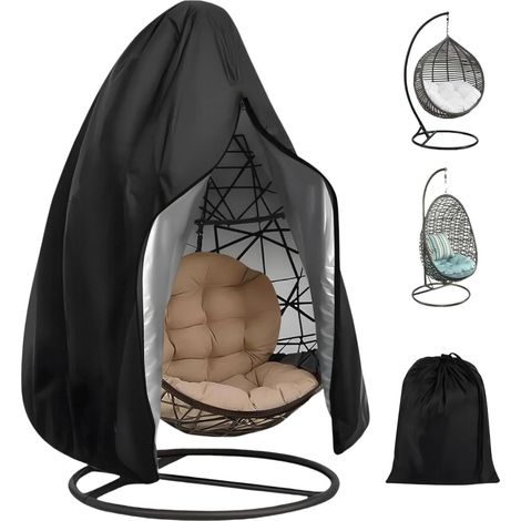 HäNgesessel Abdeckung 210D Oxford-Gewebe HäNgesessel Abdeckung Outdoor HäNgesessel SchutzhüLle SchutzhüLle Abdeckhauben für Schwebesessel Swing Egg Chair Cover mit Kordelzug 190 X 115cm