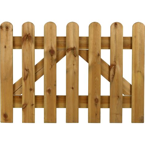Cancello Recinzione Dritto Mini 100x70 cm in Legno Impregnato