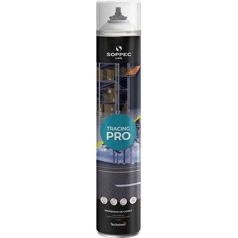 Soppec – Peinture de marquage au sol 750ml – Spray précis pour marquage rapide – Résistance à l’encrassement – Sèche au toucher en 11 minutes