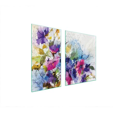 GLASSCHUTZPLATTE FÜR HERD 90x52 BLUMEN (1/5)