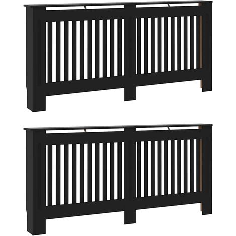 Cache-Radiateur 2 pcs Noir 172 x 19 x 81,5cm Bois d'ingénierie CFW88686 (1/5)