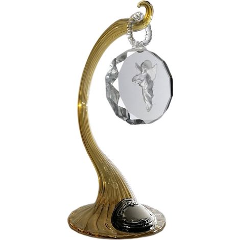 Sacro angelo in vetro soffiato cristallo ambra da collezione oggetti per la casa con supporto made in Italia particolare vintage (1/5)