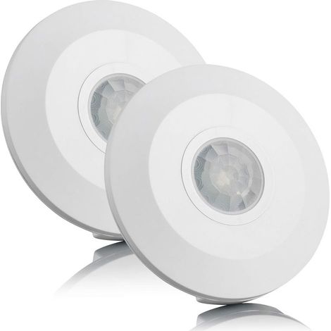 2 pièces Détecteur de Mouvement intérieur, Montage en saillie, programmable, capteur Infrarouge, portée 6m/360°, LED adapté-Fei Yu (1/5)