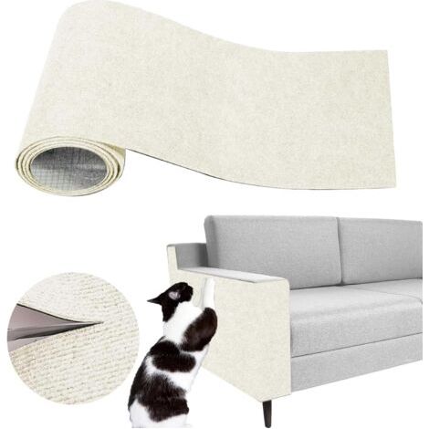Protection de canapé anti-griffures pour chat,pour chat grimpant à faire soi-même,blanc cassé,40x100cm (1/5)