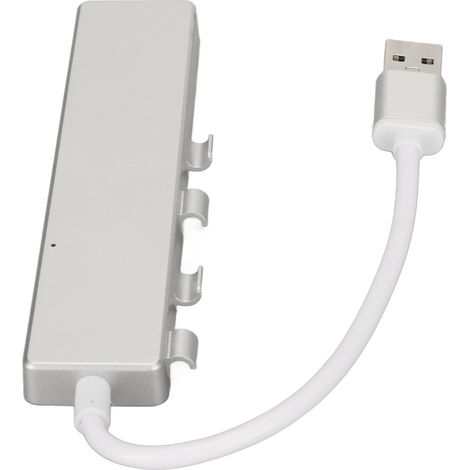 Hub USB 3.0 4 Ports avec Alimentation USB-C et Design Métallique Argenté (1/5)