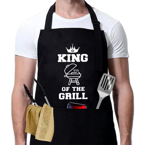Tablier Barbecue Homme, Tablier de Cuisine pour Homme, Tablier Cuisine Personnalisé, Tablier Barbecue, Noir Tablier Cuisine, pour Barbecue Fête, Fête des Pères, Anniversaire (1/5)