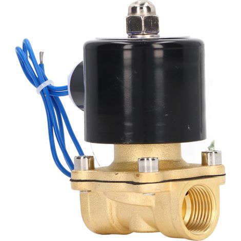 Électrovanne 2W normalement fermée, bobine à noyau de cuivre en laiton, pour eau, gaz et fioul, 1/2 pouce, 12 V CC (1/5)