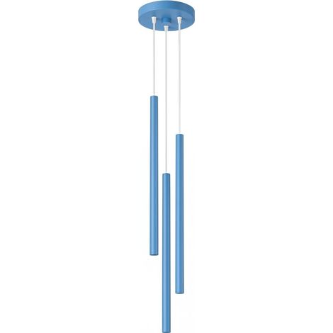 Lámparas colgantes PASTELO azul claro acero 3xG9 Sollux (1/2)