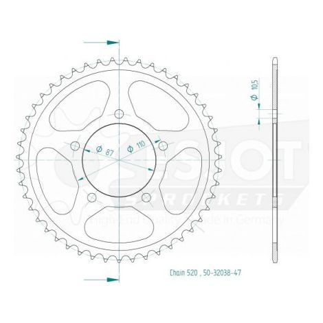 Couronne de transmission Esjot pour Moto Suzuki 250 DL V-strom