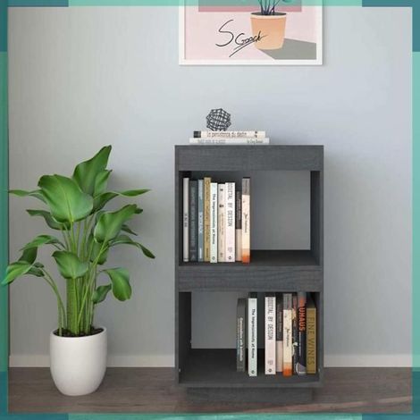 810841 Bibliothèque Gris 40x35x71 cm Bois de pin massif (1/5)