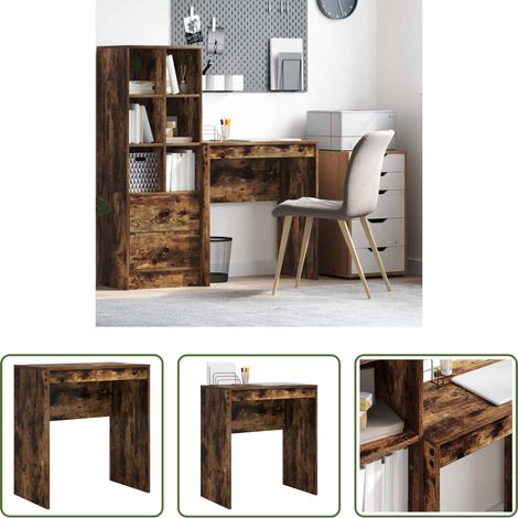 vidaXL Bureau moderne - Bureau Chêne fumé 70 x 40 x 76 cm (1/5)