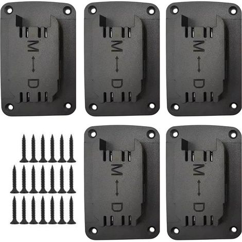 Base de support pour outils électriques avec vis, support mural pour outils de perceuse électrique, supports de batterie pour 12 V 20 V et M18 18 V pour camionnette de travail (1/5)