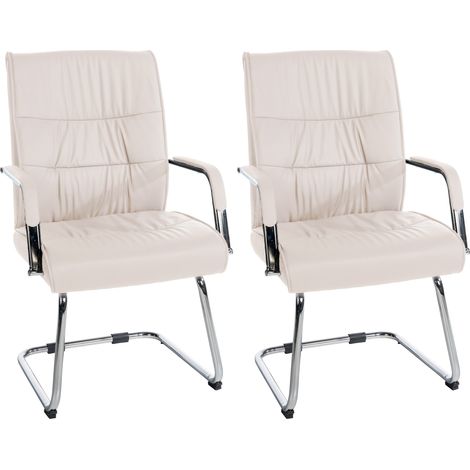 Set di 2 sedie per visitatori Sievert crema