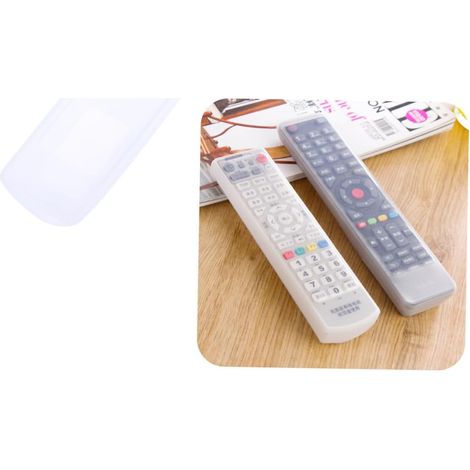 Cover protettiva per telecomando TV, in silicone, trasparente, impermeabile, dimensioni 21 x 5 x 1 cm (confezione da 2) (1/5)