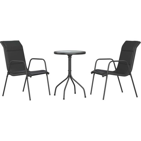 Maison Exclusive - Set da Pranzo da Giardino 3 pz in Acciaio Nero