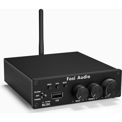 320 Watts Pouvoir Amplificateur Bluetooth 5.0 Lecteur de clé USB Mini Hi-FI 2.1 CH Classe D Ampli de Puissance intégré pour Enceintes Subwoofer Passives Actif Domestiques (1/5)