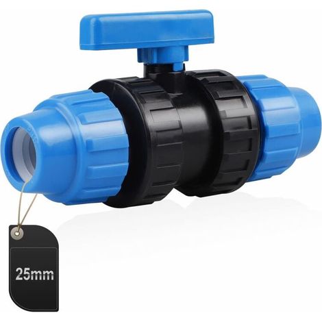 PP-Verbinder für Wasserleitungen. Klemmverbinder für PE-Rohre. 25 mm (Blau) (1/5)